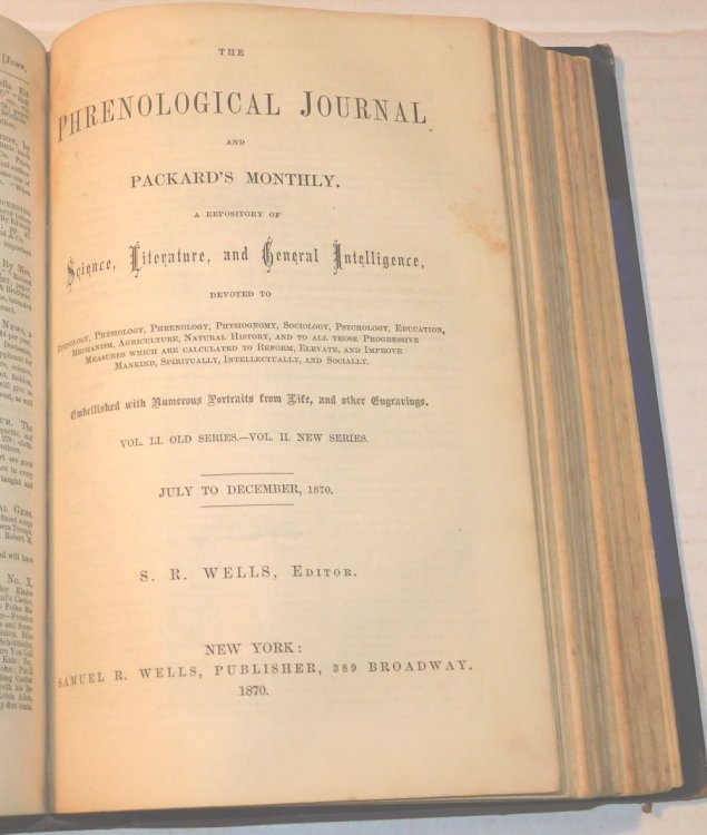Image for PACKARD'S MONTHLY (Volume 3, Nos. 1-3: January-March, 1870). Together with: THE PHRENOLOGICAL JOURNAL AND LIFE ILLUSTRATED (Volume 50, Nos. 4-5; April-May 1870). Together with: THE PHRENOLOGICAL JOURNAL (Volume 50, No. 6; June 1870). Together with: THE PHRENOLOGICAL JOURNAL AND PACKARD'S MONTHLY (Vo PACKARD'S MONTHLY (Volume 3, Nos. 1-3: January-March, 1870). Together with: THE PHRENOLOGICAL JOURNAL AND LIFE ILLUSTRATED (Volume 50, Nos. 4-5; April-May 1870). Together with: THE PHRENOLOGICAL JOURNAL (Volume 50, No. 6; June 1870). Together with: THE PHRENOLOGICAL JOURNAL AND PACKARD'S MONTHLY (Vo