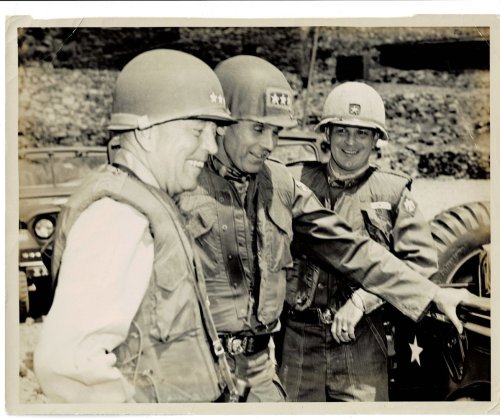 Image for ORIGINAL PHOTOGRAPH of 3 AMERICAN COMMANDING OFFICERS in KOREA: Pictured are GENERAL MAXWELL D. TAYLOR, ADMIRAL ARTHUR W. RADFORD; and BRIGADIER-GENERAL PHILIP DE WITT GINDER. ORIGINAL PHOTOGRAPH of 3 AMERICAN COMMANDING OFFICERS in KOREA: Pictured are GENERAL MAXWELL D. TAYLOR, ADMIRAL ARTHUR W. RADFORD; and BRIGADIER-GENERAL PHILIP DE WITT GINDER.