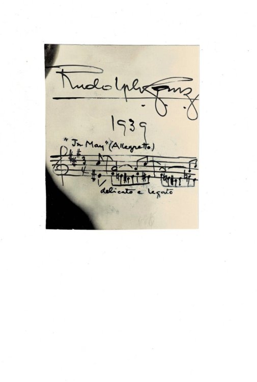 AUTOGRAPH MUSICAL QUOTATION penned on photographic paper SIGNED & DATED by the composer RUDOLPH GANZ.