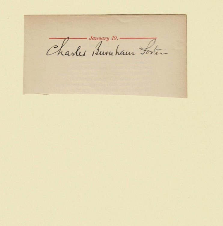 Image for AUTOGRAPH: The signature of the surgeon CHARLES BURNHAM PORTER on a slip clipped from a Birthday book. AUTOGRAPH: The signature of the surgeon CHARLES BURNHAM PORTER on a slip clipped from a Birthday book.