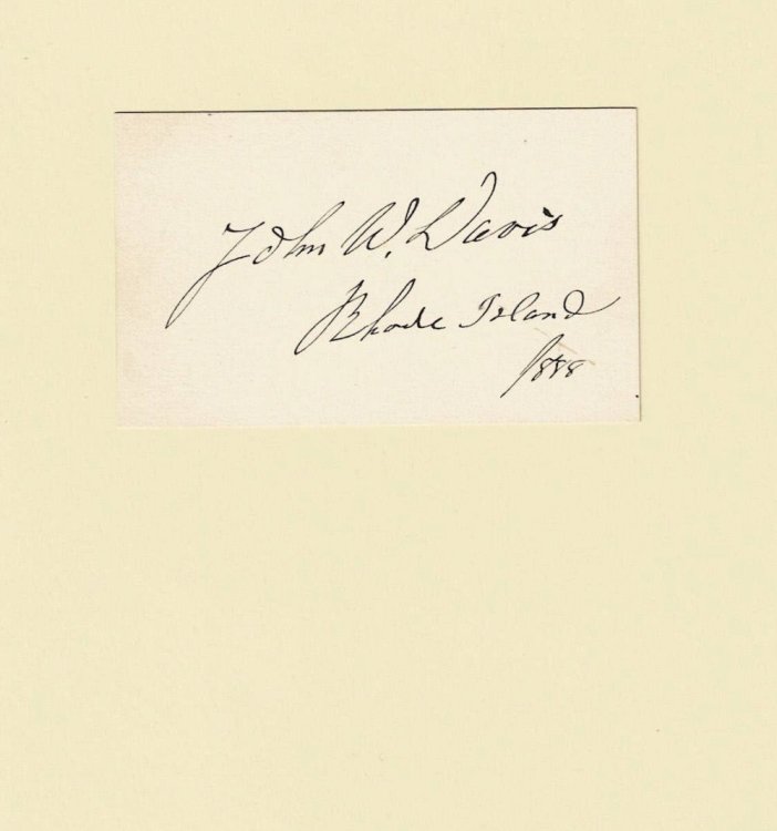 Image for AUTOGRAPH: A Card SIGNED by the governor of Rhode Island JOHN W. DAVIS, who was a strong supporter of Women's Suffrage. AUTOGRAPH: A Card SIGNED by the governor of Rhode Island JOHN W. DAVIS, who was a strong supporter of Women's Suffrage.
