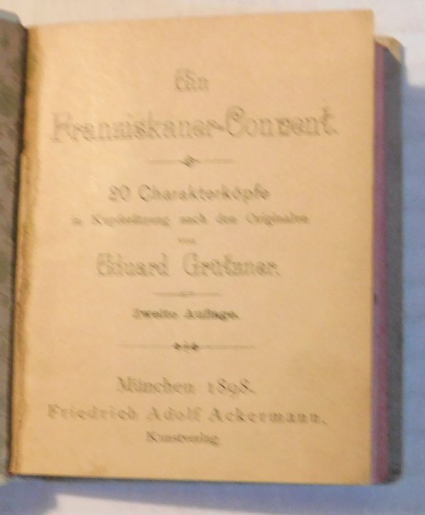 Image for EIN FRANZISKANER-CONVENT. 20 CHARAKTERKOPFE IN KUPFERATZUNG NACH DEN ORIGINALEN. Zweite Auflage. EIN FRANZISKANER-CONVENT. 20 CHARAKTERKOPFE IN KUPFERATZUNG NACH DEN ORIGINALEN. Zweite Auflage.
