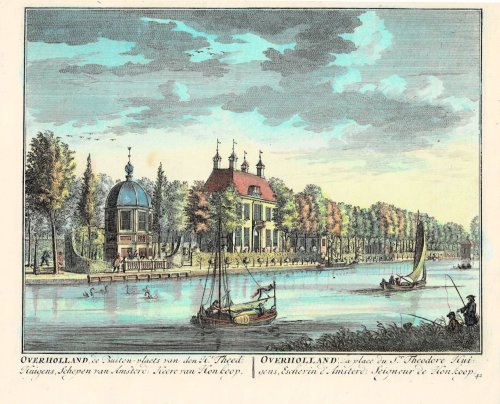 OVERHOLLAND, de Buiten-plaets van den Hr. Theod: Huigens, Schepen van Amsterd: Heere van Honkoop. // OVERHOLLAND: La place du Sr. Theodore Huigens, Eschevin d'Amsterd: Seigneur de Honkoop.