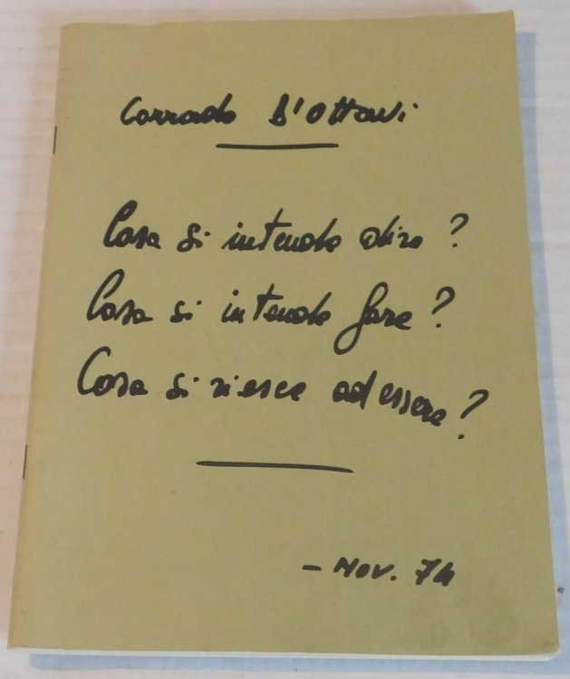 Image for COSA SI INTENDE DIRE COSA SI INTENDE FARE COSA SI RIESCE AD ESSERE / NOV. 74. COSA SI INTENDE DIRE COSA SI INTENDE FARE COSA SI RIESCE AD ESSERE / NOV. 74.