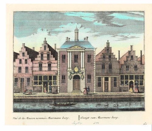 Image for Vue de la Maison Nommee Meermans burg. // Gesigt van Meermans Burg. ORIGINAL HAND-COLORED PRINT PICTURING THE MEERMANSBURG COURT IN LEIDEN. Vue de la Maison Nommee Meermans burg. // Gesigt van Meermans Burg. ORIGINAL HAND-COLORED PRINT PICTURING THE MEERMANSBURG COURT IN LEIDEN.