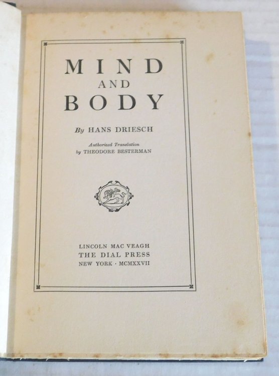 Image for MIND AND BODY. Authorized Translation by Theodore Besterman. MIND AND BODY. Authorized Translation by Theodore Besterman.