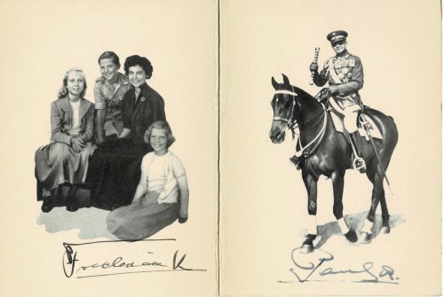 Image for AUTOGRAPHS: CHRISTMAS CARD WITH SIGNED PHOTOGRAPHS OF PAUL, KING OF GREECE AND FREDERICA OF HANOVER, QUEEN OF GREECE. AUTOGRAPHS: CHRISTMAS CARD WITH SIGNED PHOTOGRAPHS OF PAUL, KING OF GREECE AND FREDERICA OF HANOVER, QUEEN OF GREECE.
