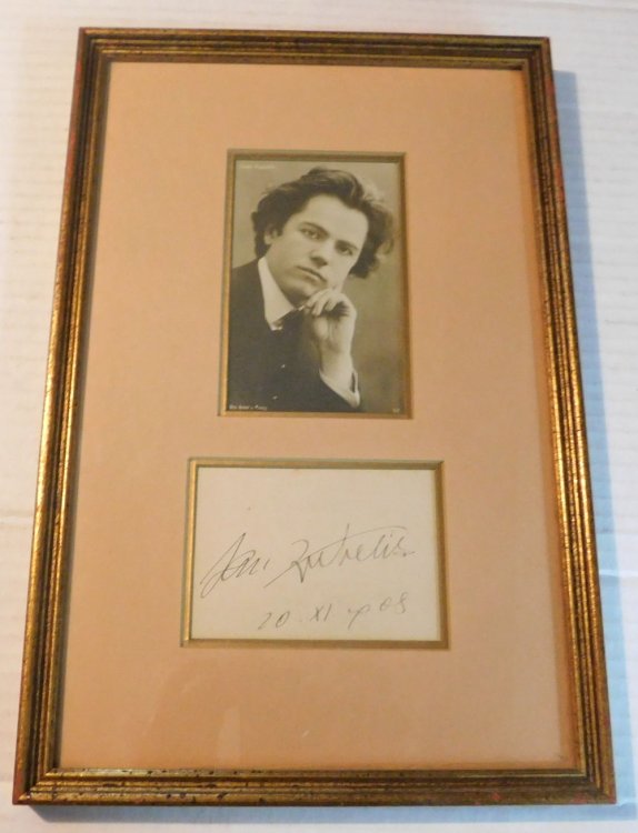 Image for AUTOGRAPH of the GREAT CZECH VIOLINIST & COMPOSER JAN KUBELIK framed with a photograph of Kubelik by the Berlin studio of Otto Becker & Maass. AUTOGRAPH of the GREAT CZECH VIOLINIST & COMPOSER JAN KUBELIK framed with a photograph of Kubelik by the Berlin studio of Otto Becker & Maass.