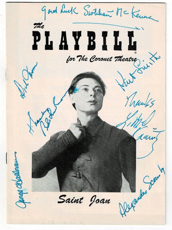 Image for ORIGINAL SIGNED PROGRAM: SAINT JOAN by Bernard Shaw. (1956 Broadway Revival). SIGNED by ROBERT LUDLUM and SIOBHAN MCKENNA and Others. ORIGINAL SIGNED PROGRAM: SAINT JOAN by Bernard Shaw. (1956 Broadway Revival). SIGNED by ROBERT LUDLUM and SIOBHAN MCKENNA and Others.
