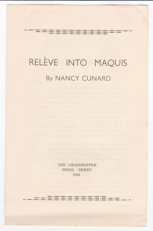 Image for RELEVE INTO MAQUIS. (Cover title). RELEVE INTO MAQUIS. (Cover title).