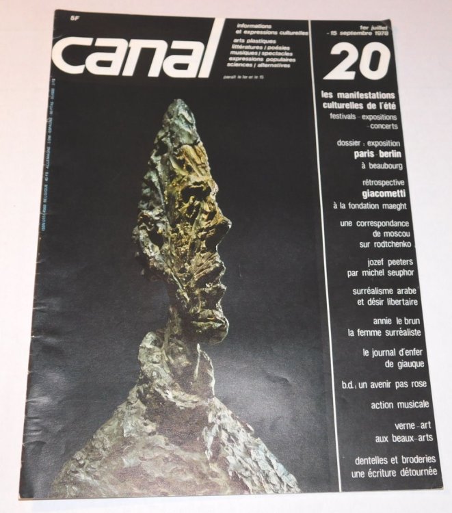 Image for CANAL 20: (Journal d'informations culturelles). 1er juillet-15 septembre 1978. (Cover title). CANAL 20: (Journal d'informations culturelles). 1er juillet-15 septembre 1978. (Cover title).