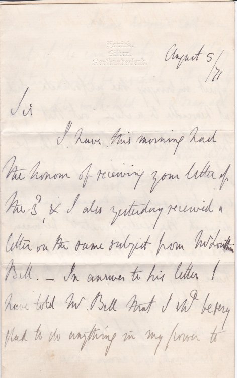 Image for A 4-PAGE AUTOGRAPH LETTER SIGNED by HENRY GREY REGARDING THE 1871 NEWCASTLE LABOR STRIKE FOR NINE HOUR DAYS. A 4-PAGE AUTOGRAPH LETTER SIGNED by HENRY GREY REGARDING THE 1871 NEWCASTLE LABOR STRIKE FOR NINE HOUR DAYS.
