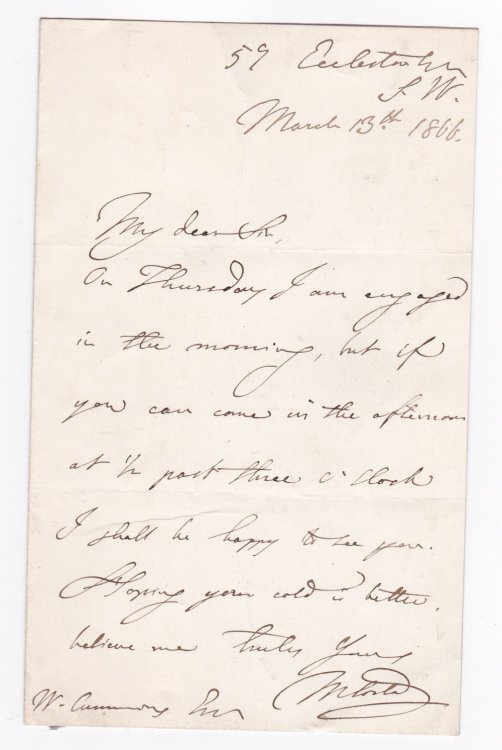Image for AUTOGRAPH LETTER SIGNED by the Italian-born composer & conductor Michael Costa. AUTOGRAPH LETTER SIGNED by the Italian-born composer & conductor Michael Costa.