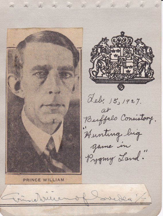 Image for CUT SIGNATURE of big game hunter and author of several books PRINCE WILLIAM OF SWEDEN mounted with a newspaper portrait. CUT SIGNATURE of big game hunter and author of several books PRINCE WILLIAM OF SWEDEN mounted with a newspaper portrait.