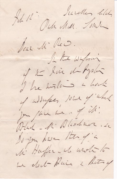 Image for AUTOGRAPH LETTER SIGNED BY BRITISH POET AND POLITICIAN RICHARD MONCKTON MILNES, 1ST BARON HOUGHTON. AUTOGRAPH LETTER SIGNED BY BRITISH POET AND POLITICIAN RICHARD MONCKTON MILNES, 1ST BARON HOUGHTON.