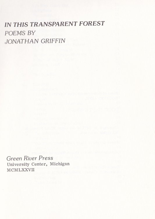 Image for IN THE TRANSPARENT FOREST. IN THE TRANSPARENT FOREST.