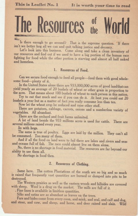 Image for Leaflet, 6 X 9, This Is Leaflet No. 1 / The Resources Of The World Leaflet, 6 X 9, This Is Leaflet No. 1 / The Resources Of The World