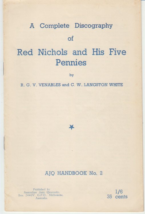 Image for A Complete Discography Of Red Nichols And His Five Pennies A Complete Discography Of Red Nichols And His Five Pennies
