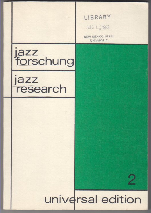 Image for Jazz Forschung / Jazz Research 2 Jazz Forschung / Jazz Research 2