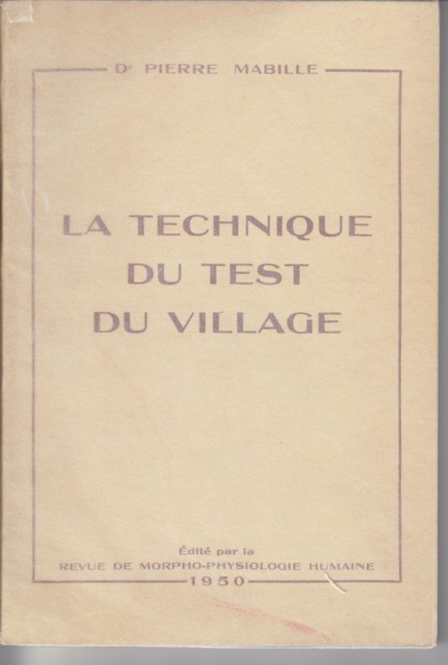Image for La Technique Du Test Du Village La Technique Du Test Du Village