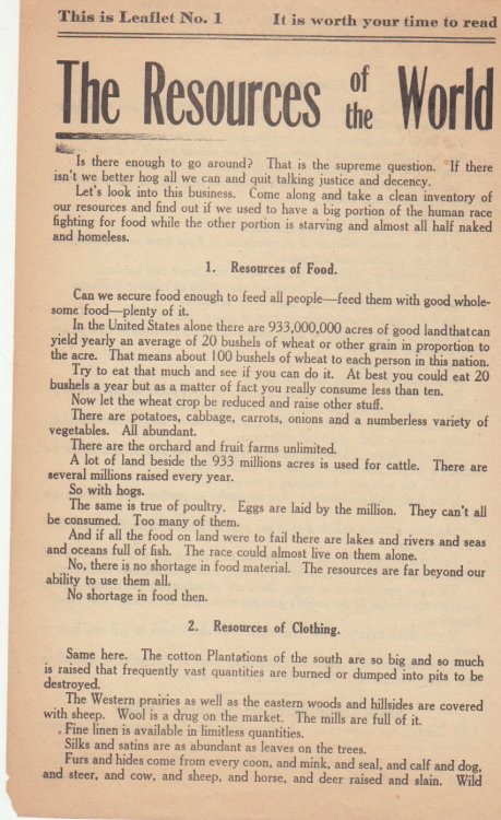 Image for Leaflet, 6 X 9, This Is Leaflet No. 1 / The Resources Of The World Leaflet, 6 X 9, This Is Leaflet No. 1 / The Resources Of The World