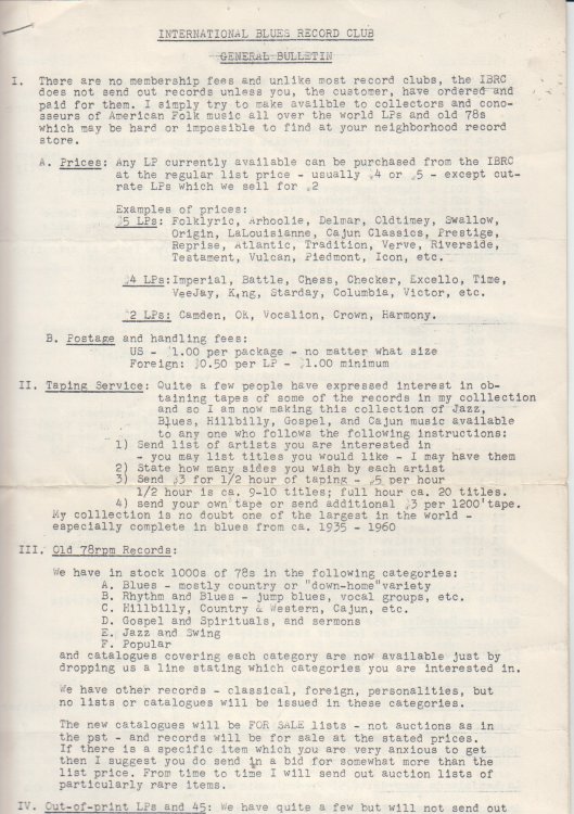 International Blues Record Club / General Bulletin Volume 2, Number 2 (Fall 1963)