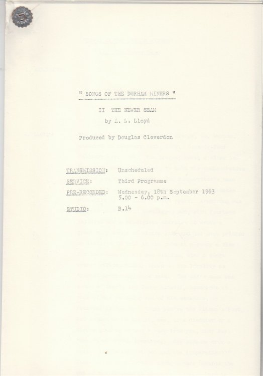 Image for Songs of the Durham Miners. II: The Newer Seam Songs of the Durham Miners. II: The Newer Seam