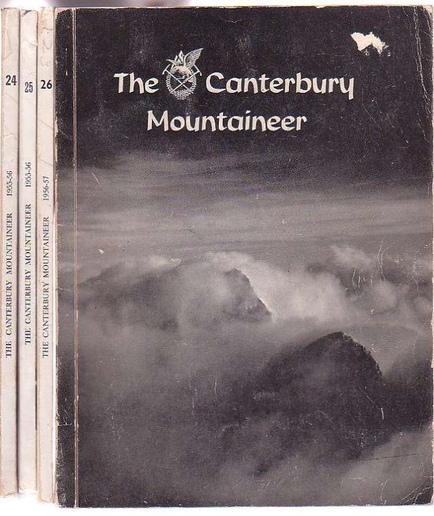 Image for The Canterbury Mountaineer: Journal of the Canterbury Mountaineering Club. 4 issues, Nos. 24, 25, 26 & 27. 1954-55, 1955-56, 1956-57, 1957-58. The Canterbury Mountaineer: Journal of the Canterbury Mountaineering Club. 4 issues, Nos. 24, 25, 26 & 27. 1954-55, 1955-56, 1956-57, 1957-58.