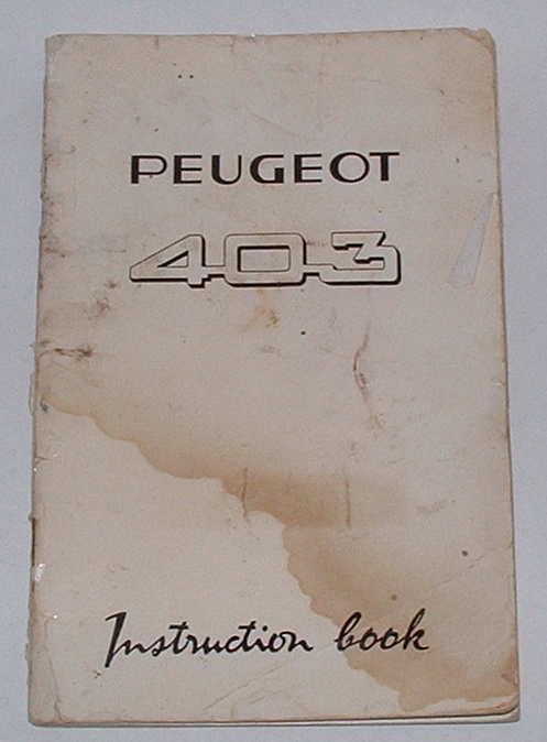Peugeot 403 Instruction Book