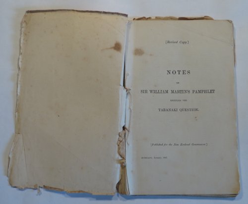 Image for Notes on Sir William Martin's Pamphlet entitled the Taranaki Question. Notes on Sir William Martin's Pamphlet entitled the Taranaki Question.