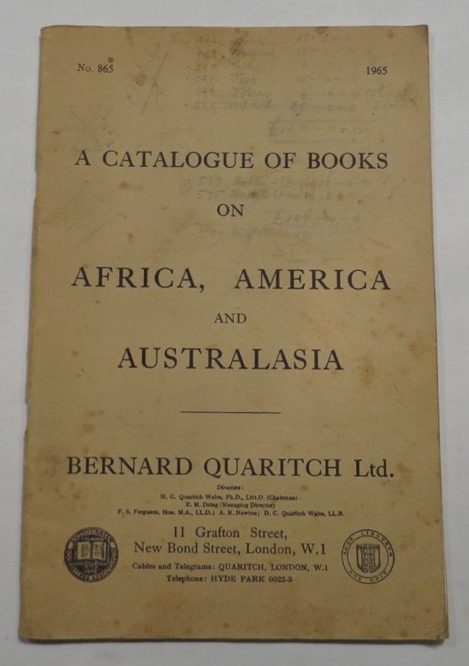 Image for A Catalogue of Books on Africa, America and Australasia - No. 865 - 1965 A Catalogue of Books on Africa, America and Australasia - No. 865 - 1965