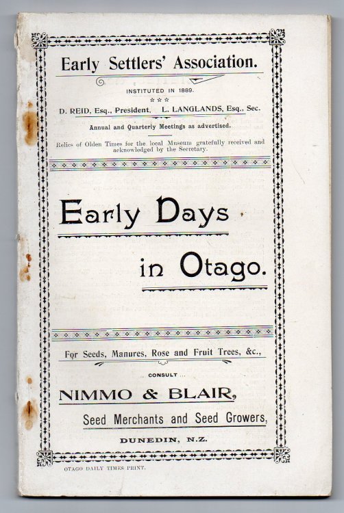 Image for Early Days in Otago Early Days in Otago