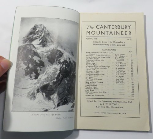 The Canterbury Mountaineer : Extracts from The Canterbury Mountaineering Club's Journal 1937-1938. August, 1938. No. 7