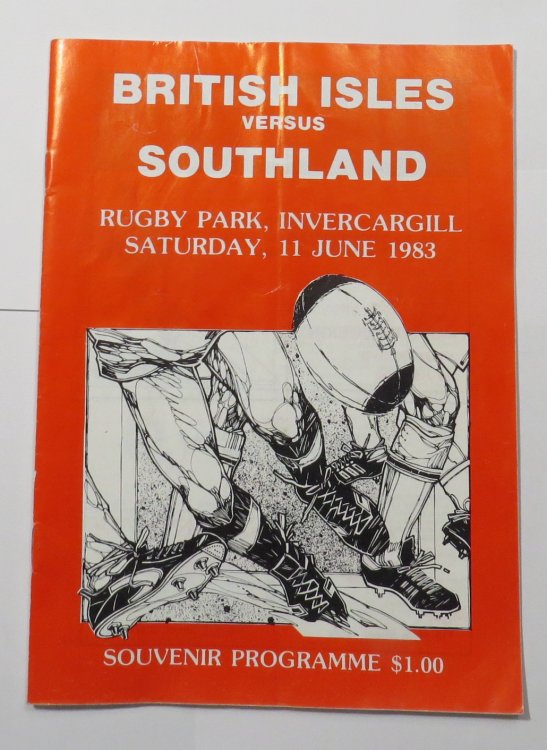 British Isles versus Southland - Rugby Park, Invercargill Saturday, 11 June 1983 - Souvenir Programme [Rugby Programme]