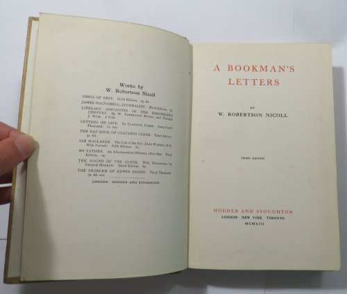 A Bookman's Letters