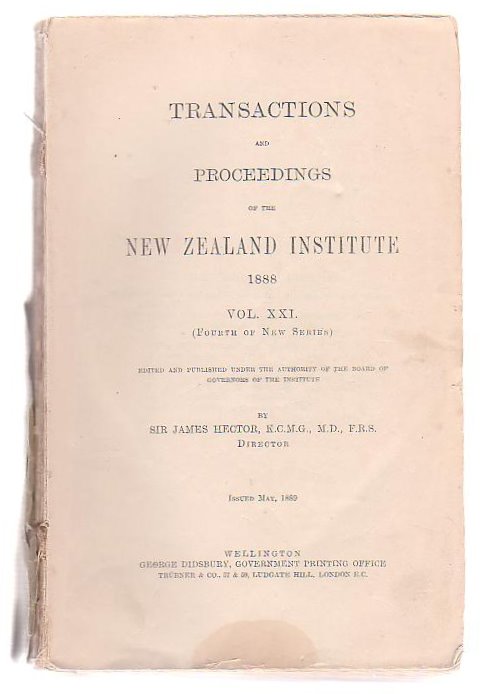 Image for Transactions And Proceedings Of The New Zealand Institute, 1888. Vol XXI(Fourth Of New Series) Transactions And Proceedings Of The New Zealand Institute, 1888. Vol XXI(Fourth Of New Series)