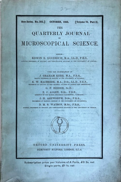 Image for The Quarterly Journal of Microscopical Science. Editor: Edwin S. Goodrich . . . The Quarterly Journal of Microscopical Science. Editor: Edwin S. Goodrich . . .