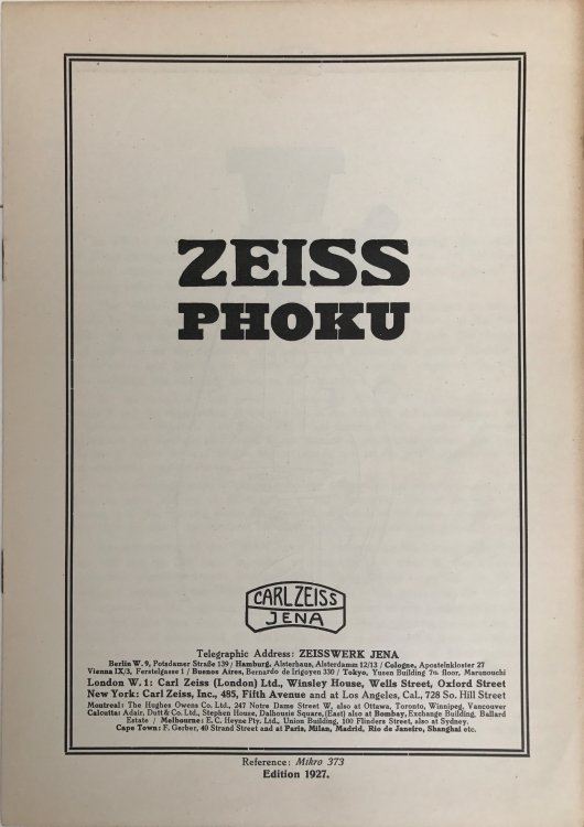 Image for Zeiss Phoku. Mikro 373. Zeiss Phoku. Mikro 373.
