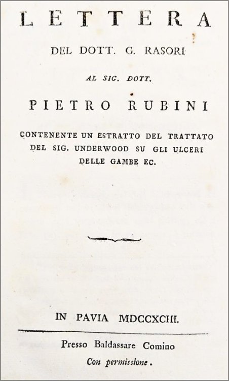 Image for Lettera Del Dott. G. Rasori al sig. Dott Pietro Rubini Contenente un Estratto Del Trattato Del Sig. Underwood Su Gli Ulceri Delle Gambe Ec. Lettera Del Dott. G. Rasori al sig. Dott Pietro Rubini Contenente un Estratto Del Trattato Del Sig. Underwood Su Gli Ulceri Delle Gambe Ec.