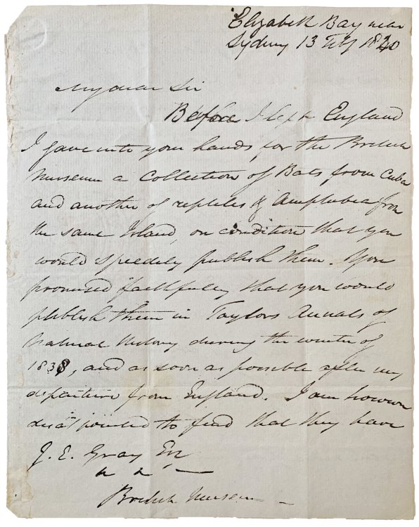 Image for Autograph Letter Signed, to J. E. Gray, Esq., British Museum, London. Autograph Letter Signed, to J. E. Gray, Esq., British Museum, London.