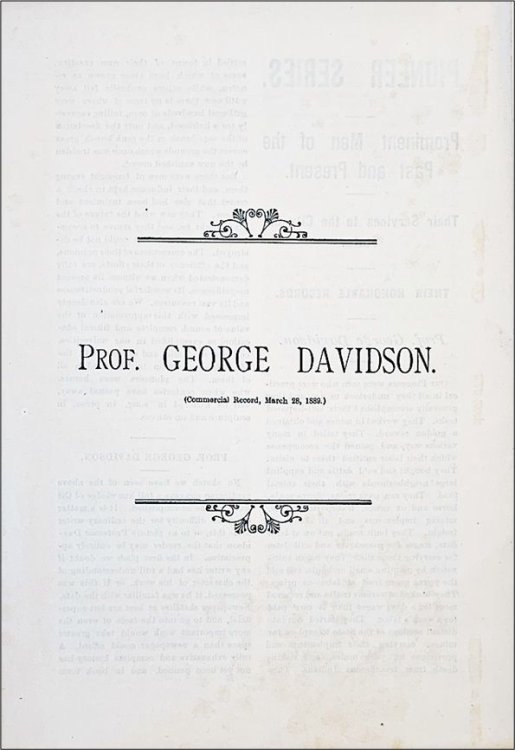 Image for Prof. George Davidson. Prof. George Davidson.