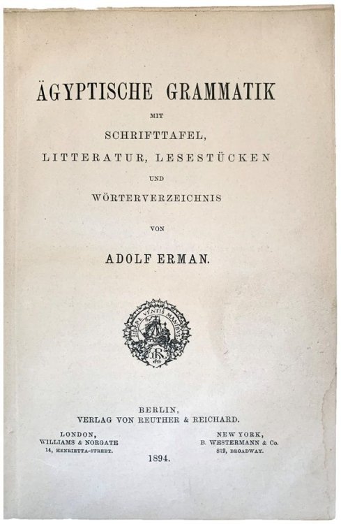 Image for Agyptische Grammatik : mit Schrifttafel, Literatur, Lesestucken und Worterverzeichnis. Agyptische Grammatik : mit Schrifttafel, Literatur, Lesestucken und Worterverzeichnis.