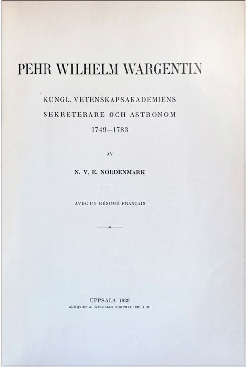 Image for Pehr Wilhelm Wargentin, Kungl. vetenskapsakademiens sekreterare och astronom, 1749-1783. Pehr Wilhelm Wargentin, Kungl. vetenskapsakademiens sekreterare och astronom, 1749-1783.