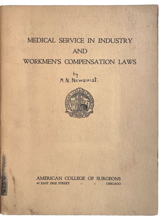 Image for Medical Service in Industry and Workmen's Compensation Laws. Medical Service in Industry and Workmen's Compensation Laws.