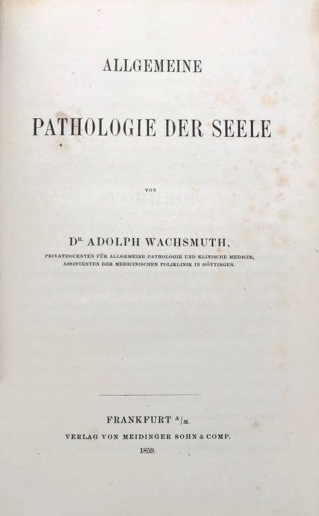 Image for Allgemeine pathologie der seele. Allgemeine pathologie der seele.