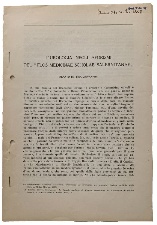 Image for A set of fourteen offprints by Renato Bettica-Giovannini on gynecology. A set of fourteen offprints by Renato Bettica-Giovannini on gynecology.