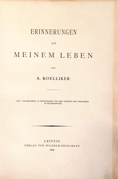 Image for Erinnerungen aus Meinem Leben. Erinnerungen aus Meinem Leben.