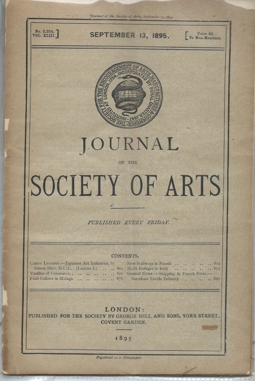 Lecture I (Dated Sept 13, 1895) & Lecture II (Dated Sept 20, 1895); JAPANESE ART INDUSTRIES