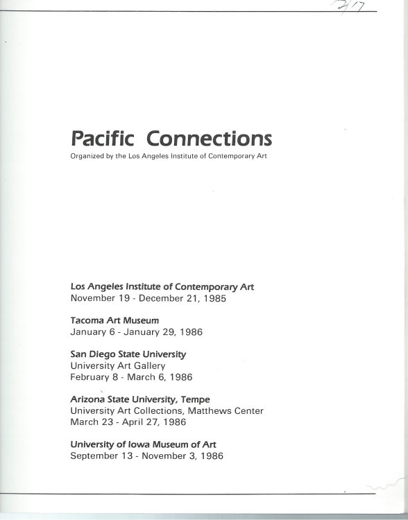Image for November 19 - December 21, 1985; PACIFIC CONNECTIONS November 19 - December 21, 1985; PACIFIC CONNECTIONS