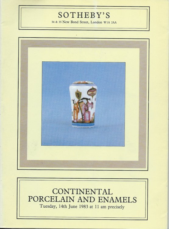 Tuesday, 14th June 1983; CONTINENTAL PORCELAIN & ENAMELS